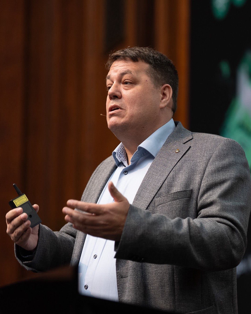 Kai Hackbarth speaking at a conference
